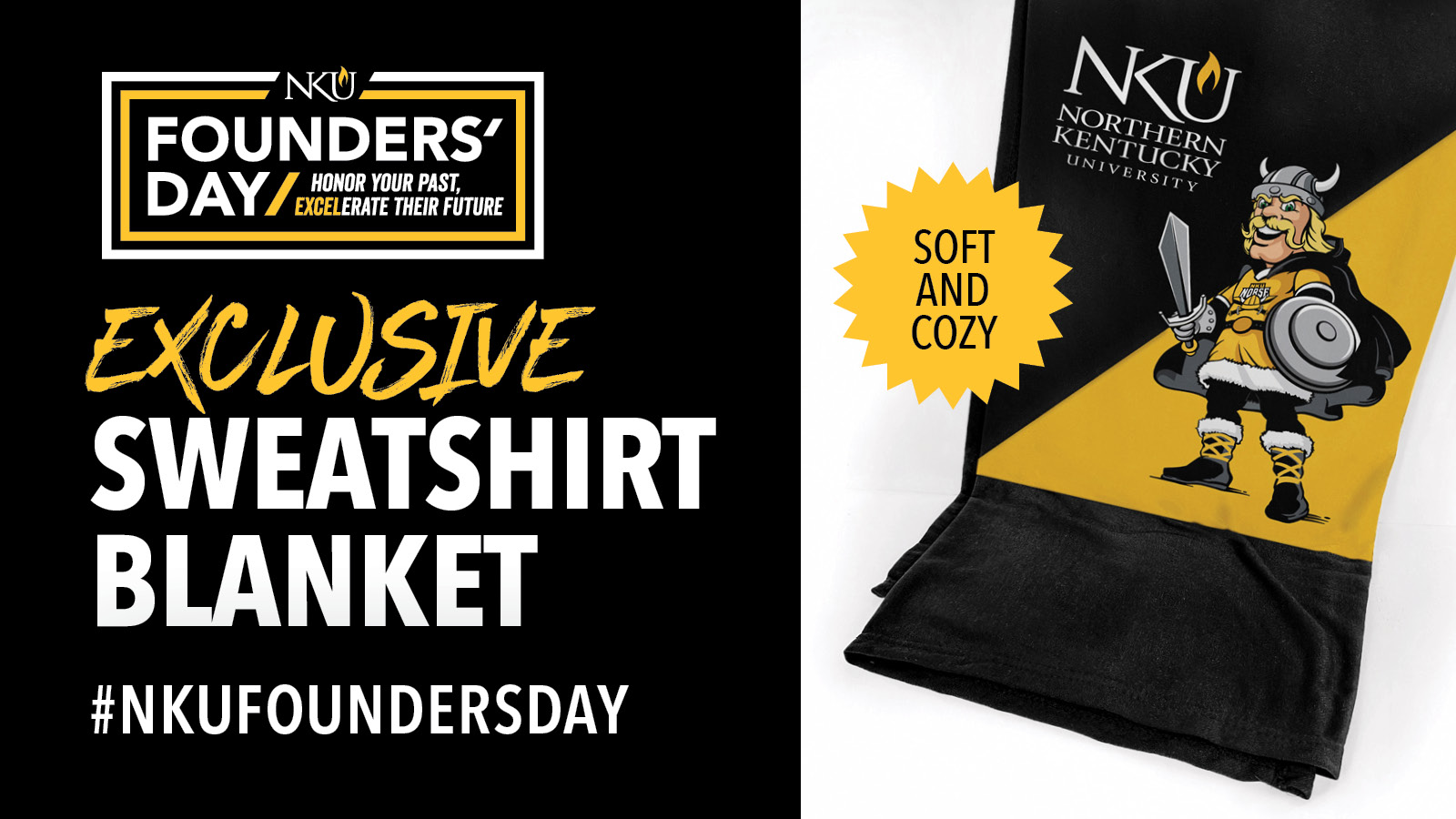 Exclusive Sweatshirt Blanket 2023 Founders' Day. #NKUFoundersDay
