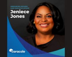 Jeniece Jones headshot with Caracole logo